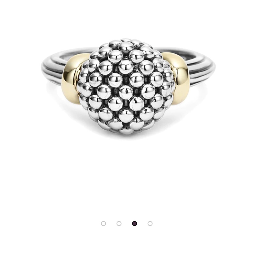 Signature Caviar Lagos Two-Tone Caviar Ball Ring Size 8